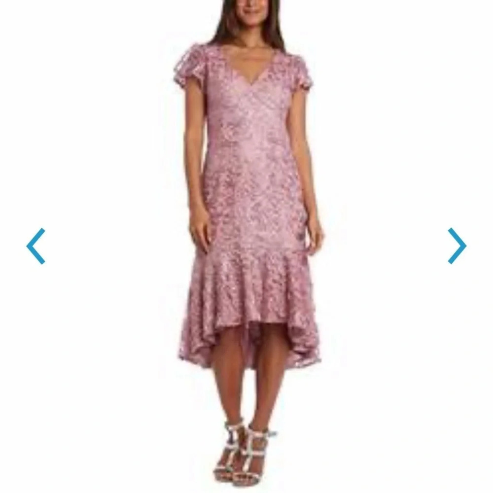 NWT!! R & M Richards Soutache Flounce Midi dress 8 - Picture 1 of 4